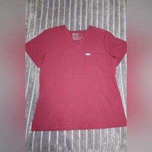 Figs Burgundy Scrub Top